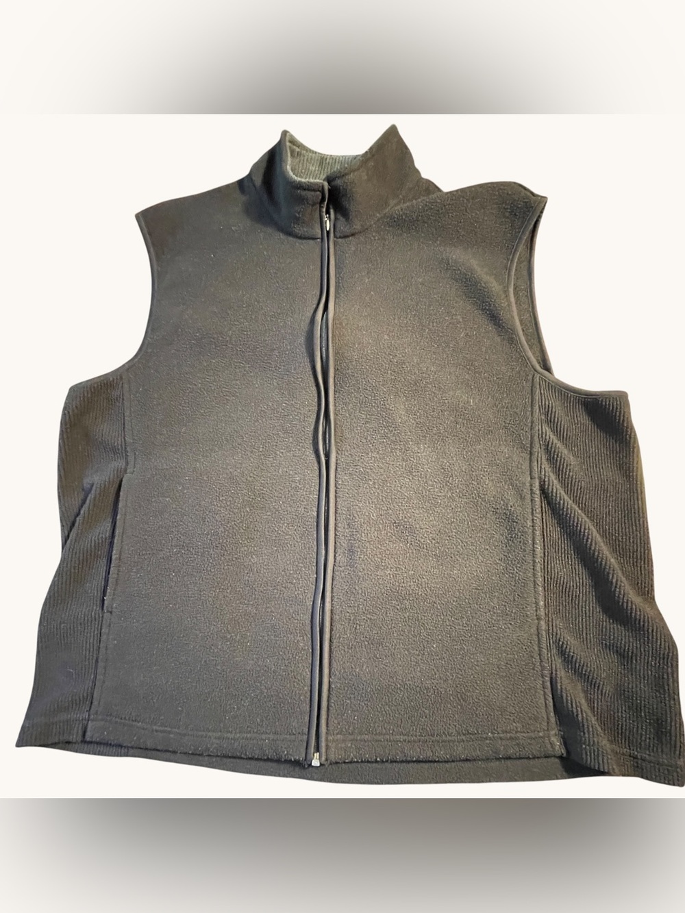 Men's Black Zip Front Fleece Vest